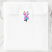 Sticker Carré Elephant with Bicycle (Sac)