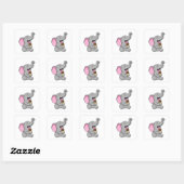 Sticker Carré Elephant with chocolate gaufre ice cream (Feuille)