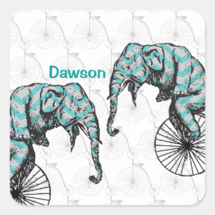 Sticker Carré Elephants Plus Vélos Égale YIKES!