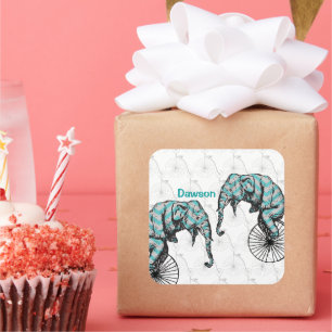 Sticker Carré Elephants Plus Vélos Égale YIKES!