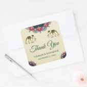 Sticker Carré Elephants traditionnels Mariage indien Favoriser S (Enveloppe)