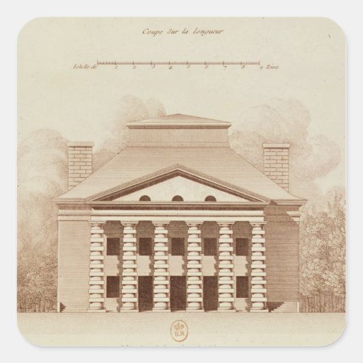 Sticker Carré Élévation de la maison du directeur du sel (Devant)