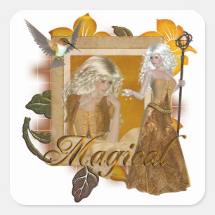 Sticker Carré Elf Designs :: Magique par MarloDee Designs