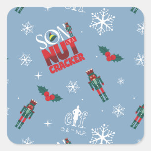 Sticker Carré Elf "Fils d'un Noisette" Motif d'hiver