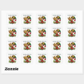 Sticker Carré elfe de Noël ajouter un message Joyeuses Fêtes (Feuille)