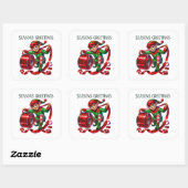Sticker Carré elfe de Noël ajouter un message Joyeuses Fêtes (Feuille)