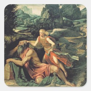 Sticker Carré Élijah a visité par un ange, c.1534