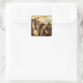 Sticker Carré Elijah en nature par Lord Frederic Leighton (Sac)