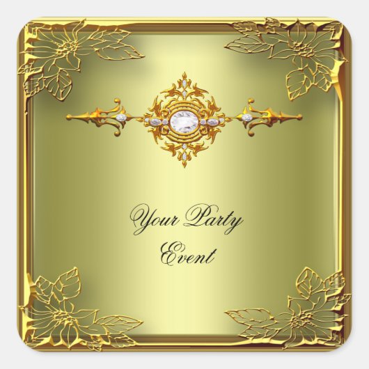 Sticker Carré Elite Avocado Green Gold (Devant)