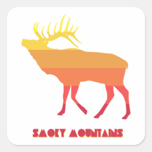 Sticker Carré Elk des montagnes fumées