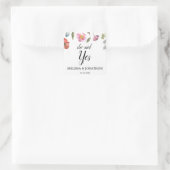 Sticker Carré Elle A Dit Oui Joli Spring Floral Engagement Party (Sac)
