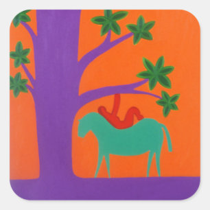 Sticker Carré Elle a été amenée par le cheval 2003