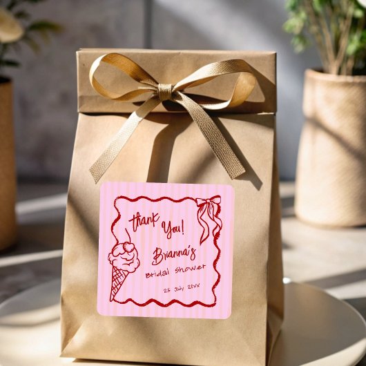 Sticker Carré Elle a été écumer glace mariage favor