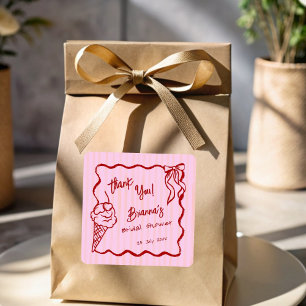 Sticker Carré Elle a été ramassée glace mariage cadeau de baby s