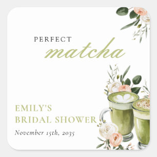 Sticker Carré Elle a trouvé sa robe de mariée parfaite au matcha