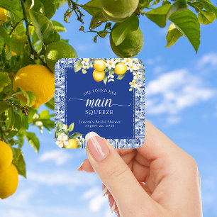 Sticker Carré Elle a trouvé ses citrons Main Squeeze pour l'ente