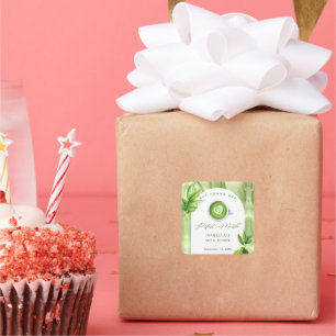 Sticker Carré Elle a trouvé son matcha parfait Élégante douche d