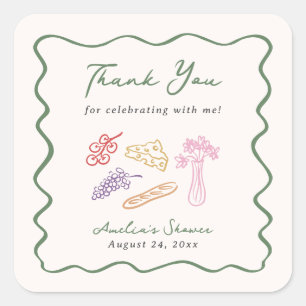 Sticker Carré Elle est hors du marché Gras et Fantaisiste Dessin