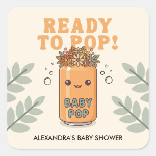 Sticker Carré Elle est prête à éclater Boho Kawaii neutre