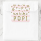 Sticker Carré Elle est prête à pop roses rayures Gold Snow (Sac)