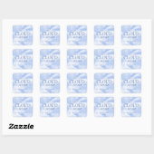 Sticker Carré Elle est sur Cloud Nine Blue Baby Shower (Feuille)