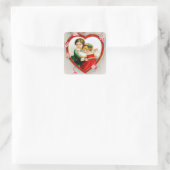 Sticker Carré Ellen H. Clapsaddle : Secret dans mon coeur (Sac)