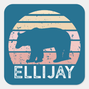 Sticker Carré Ellijay Georgia Ours Rétro