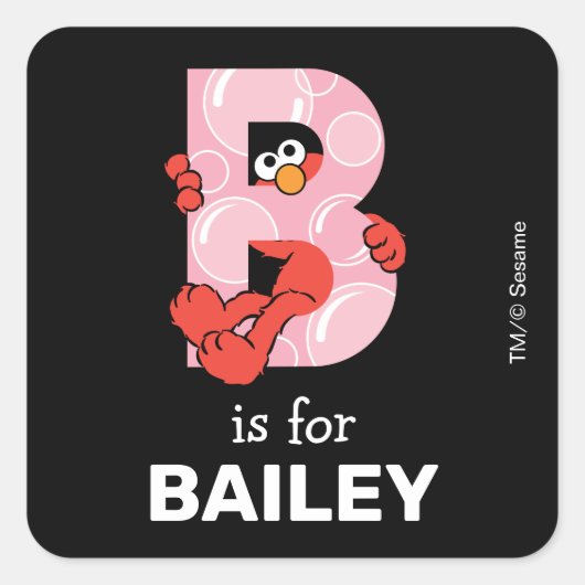 Sticker Carré Elmo Alphabet | B Bulles (Devant)