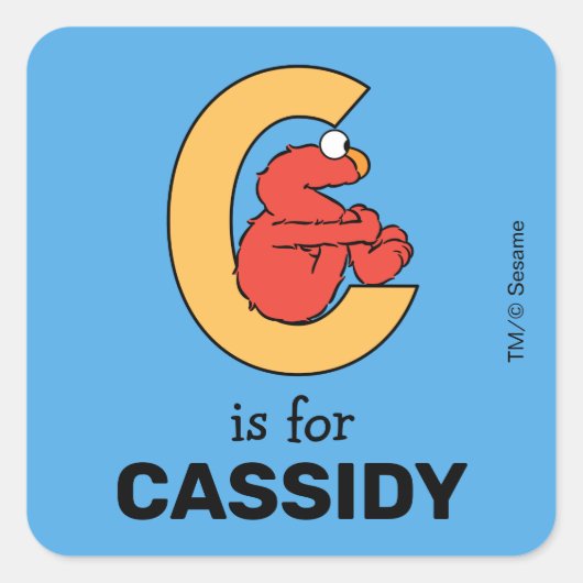 Sticker Carré Elmo Alphabet | C Orange (Devant)