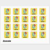 Sticker Carré Elmo Alphabet | D Bleu (Feuille)