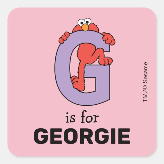 Sticker Carré Elmo Alphabet | G Violet (Devant)