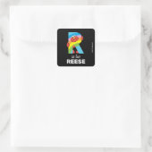 Sticker Carré Elmo Alphabet | R arc-en-ciel (Sac)