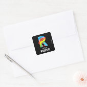 Sticker Carré Elmo Alphabet | R arc-en-ciel (Enveloppe)