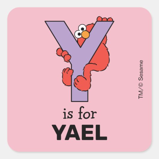 Sticker Carré Elmo Alphabet | Y Pourpre (Devant)