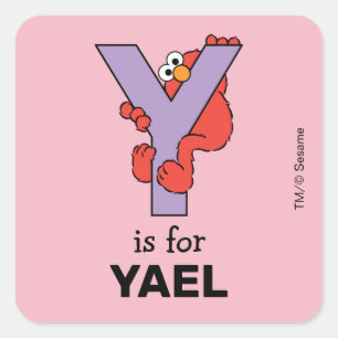 Sticker Carré Elmo Alphabet Y Pourpre