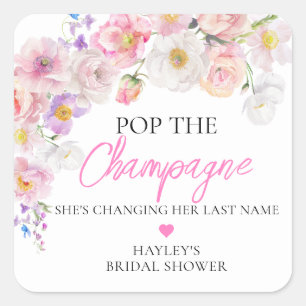 Sticker Carré Eloise Floral Pop la Fête des mariées Champagne