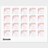 Sticker Carré Eloise rose Merci floral Favoriser (Feuille)
