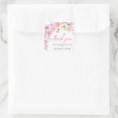 Sticker Carré Eloise rose Merci floral Favoriser (Sac)