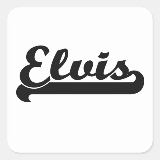 Sticker Carré Elvis Classic Retro Nom Design (Devant)