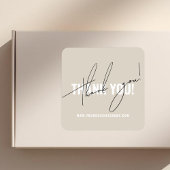 Sticker Carré Emballage beige moderne merci