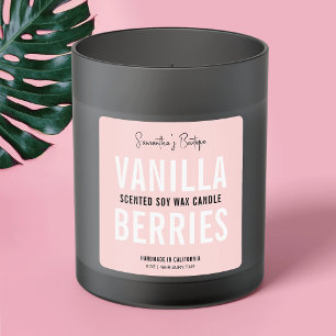 Sticker Carré Emballage de bougie ou de produit de bain rose fém