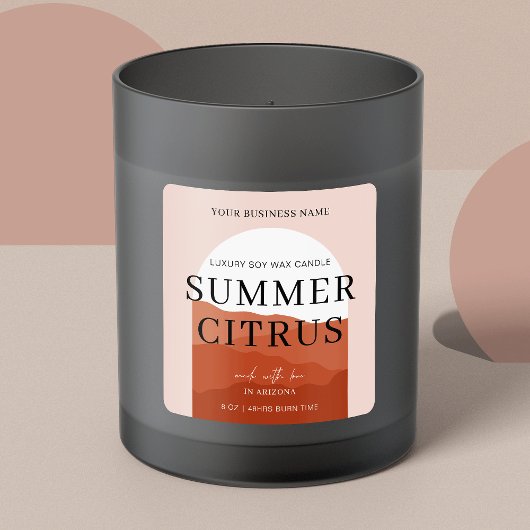 Sticker Carré Emballage de bougies en terracotta minimal Arc Boh