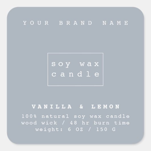 Sticker Carré Emballage de cosmétiques bleu moderne bougie  (Devant)