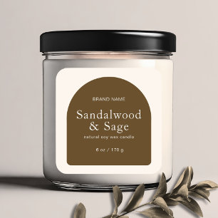 Sticker Carré Emballage de produit minimaliste pour chandelle mo