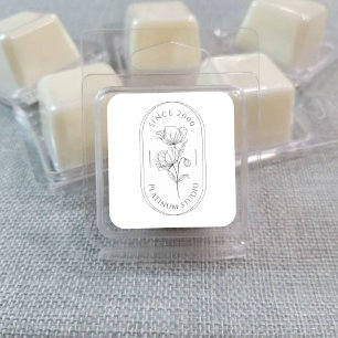 Sticker Carré Emballage floral minimaliste pour petites entrepri