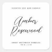 Sticker Carré Emballage moderne de bougie blanche (Devant)