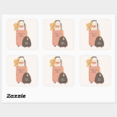 Sticker Carré Emballez vos sacs Bagages Destination Bachelorette (Feuille)