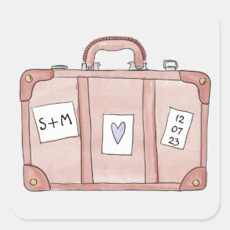Sticker Carré Emballez votre sautoir de valise Sacs