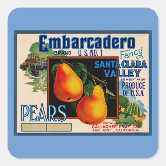 Sticker Carré Embarcadero Fancy Père Noël Clara Pears (Devant)