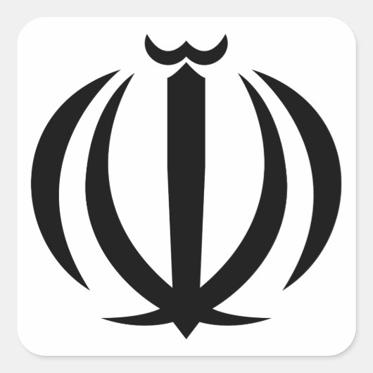 Sticker Carré emblème de l'iran (Devant)